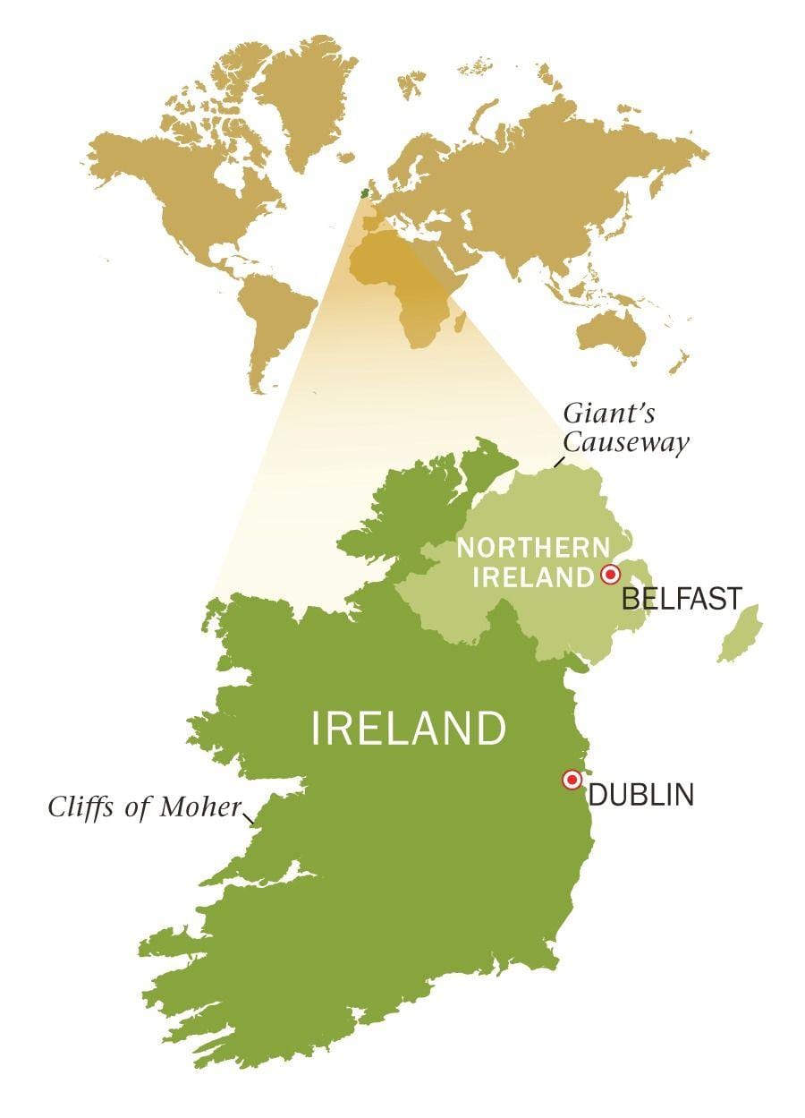 harta e emerald isle irlandë