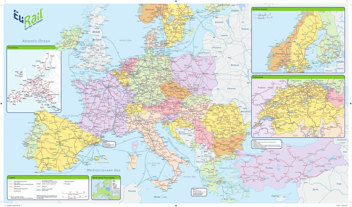 harta e eurail irlandë