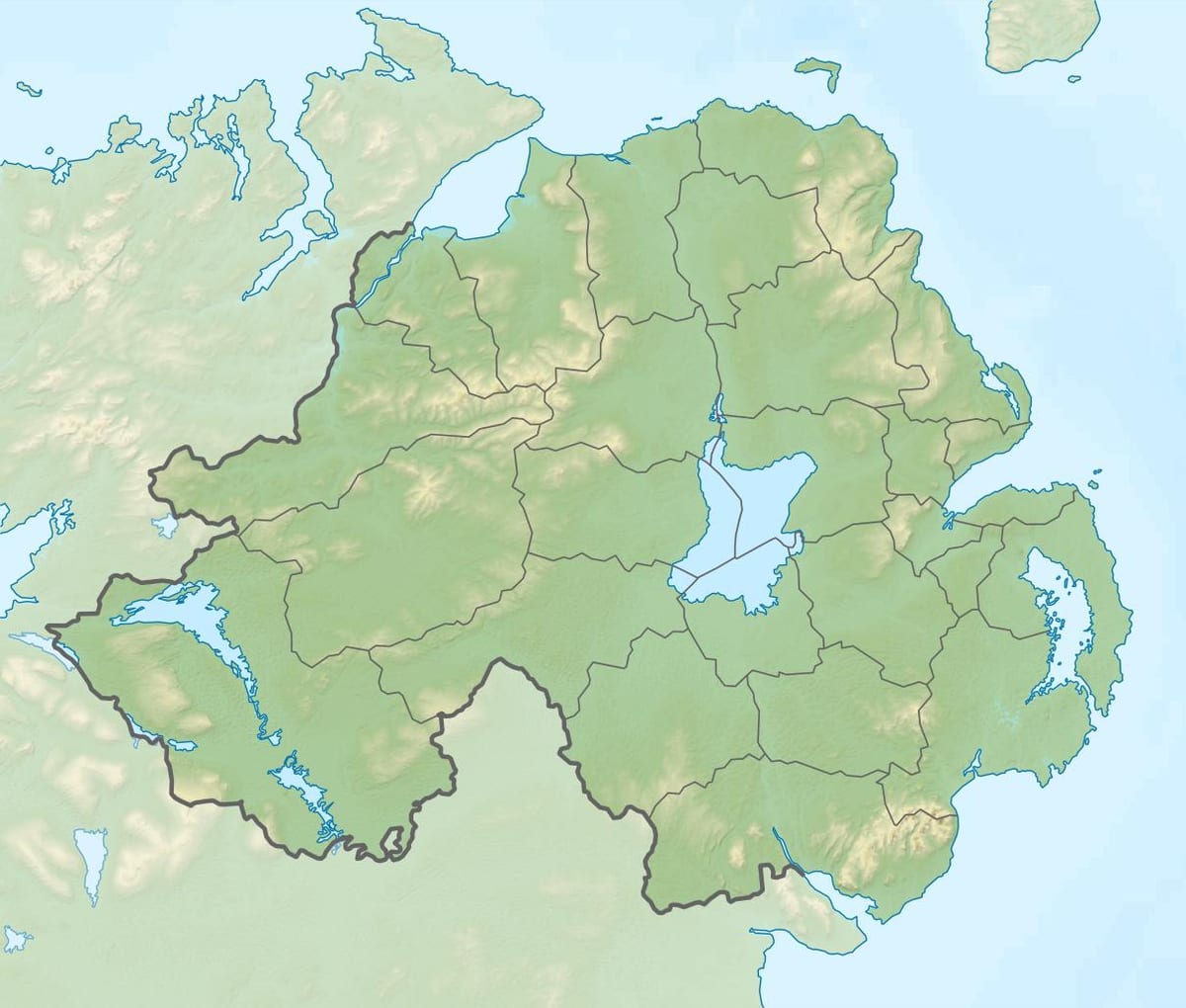 hartë fizike harta e irlandës veriore