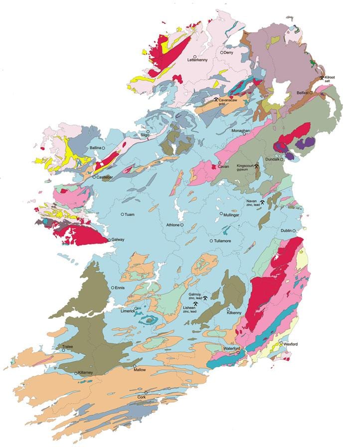 harta e gjeologjike, harta e irlandës