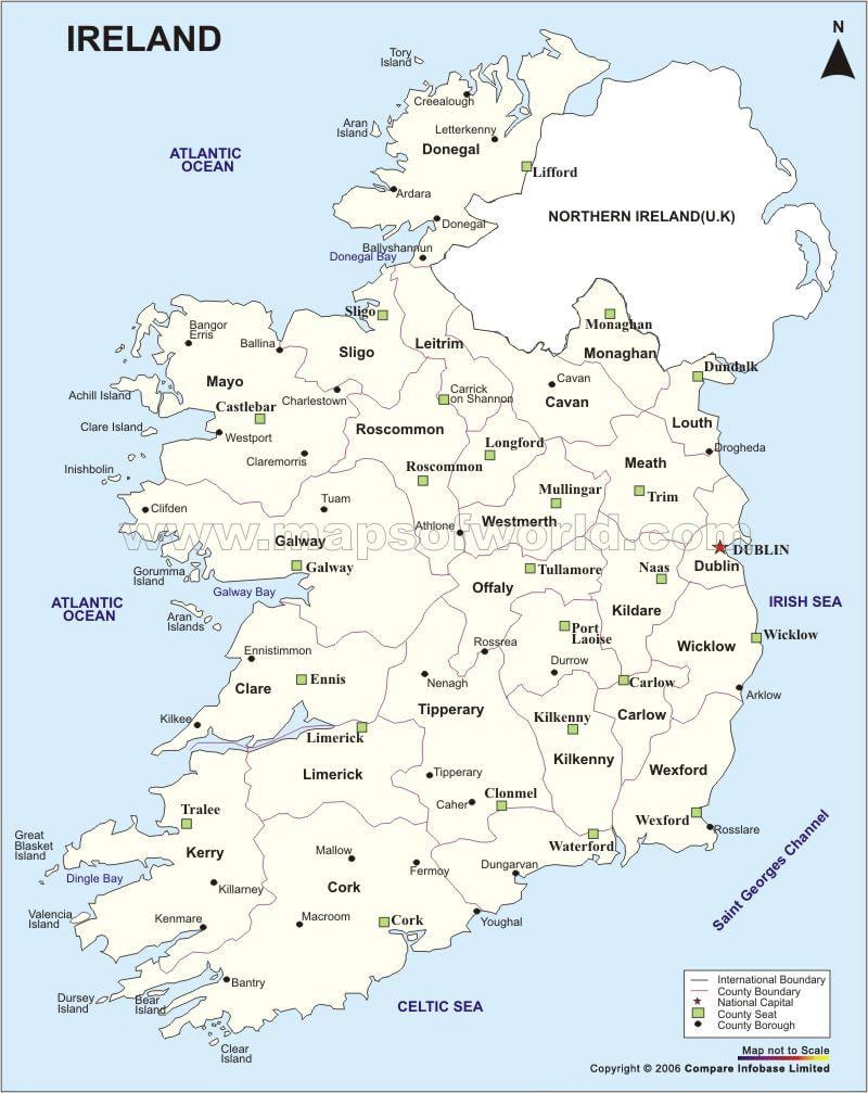 harta e politike harta e irlandës
