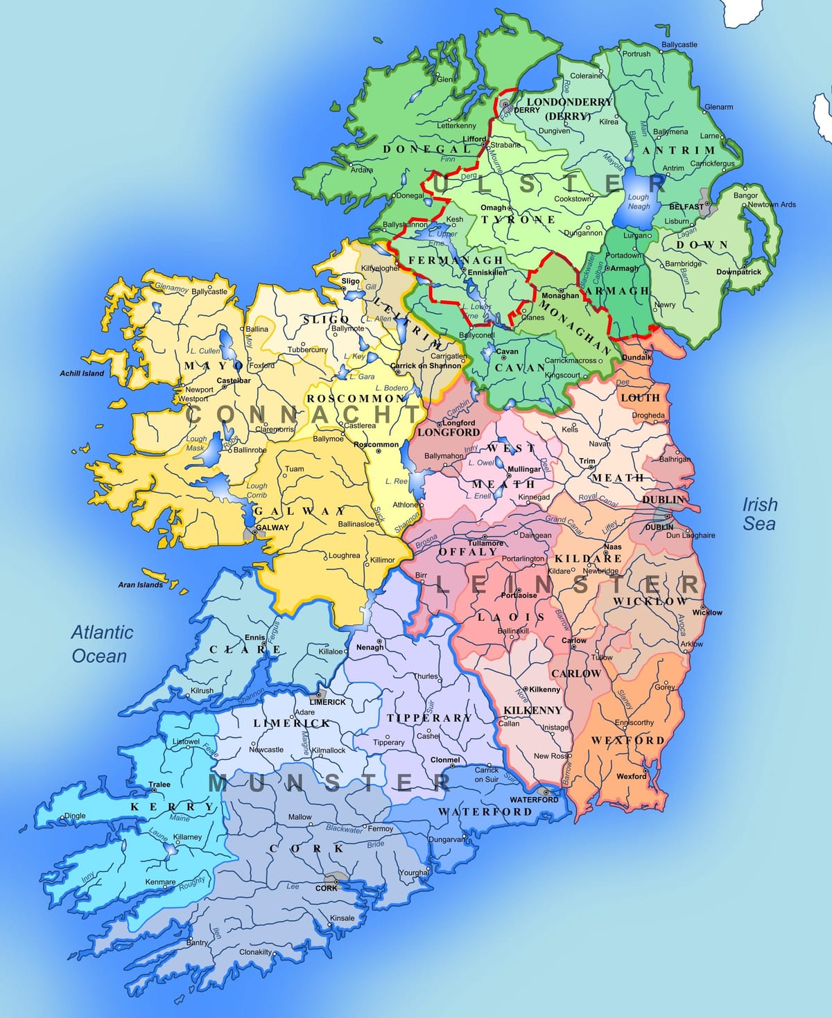 irlanda harta e atraksione turistike