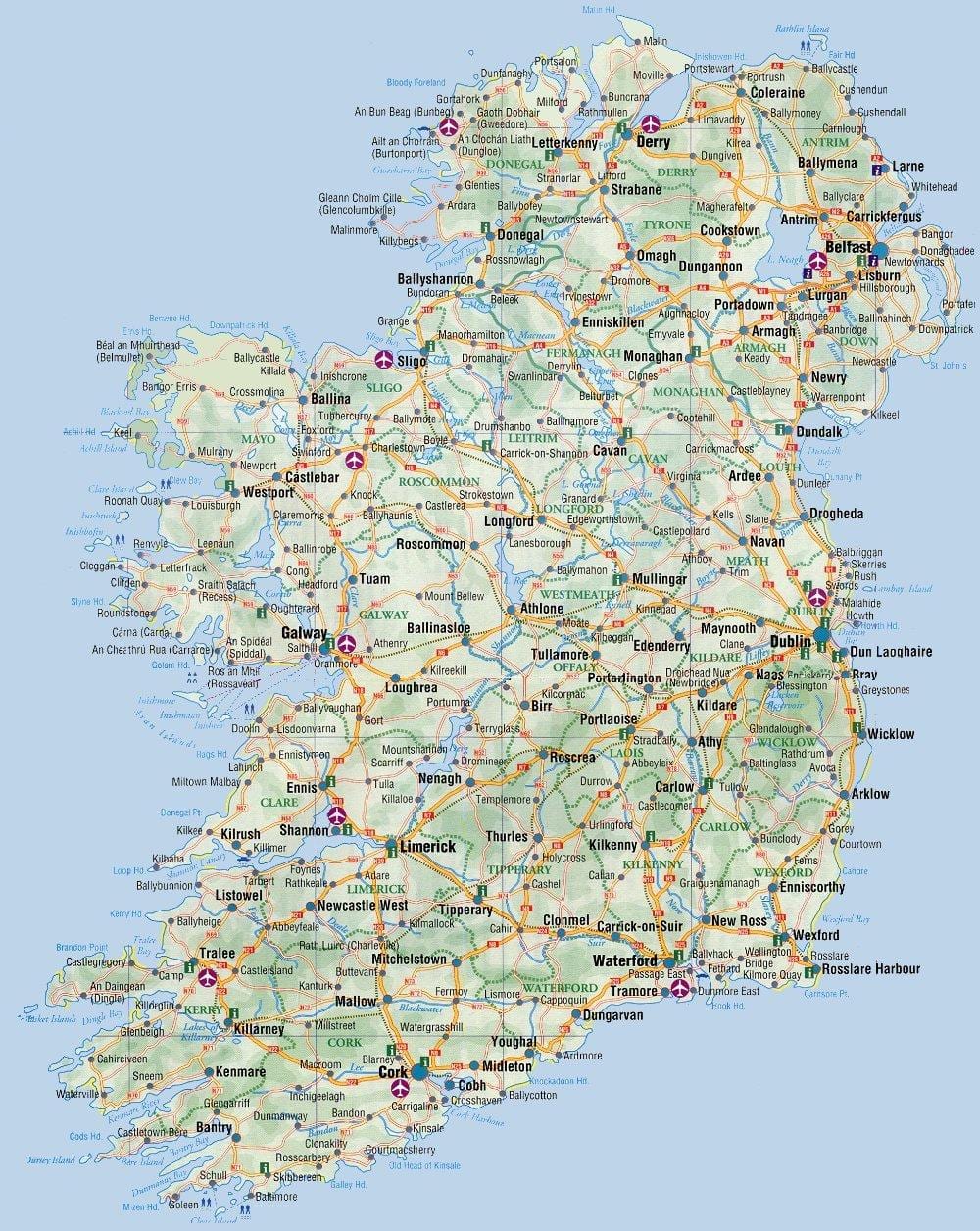 harta e bregdetit lindor të irlandës