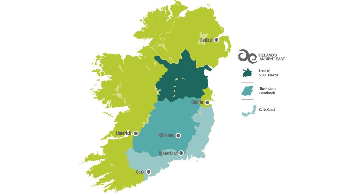 harta e hartës së irlandës east coast
