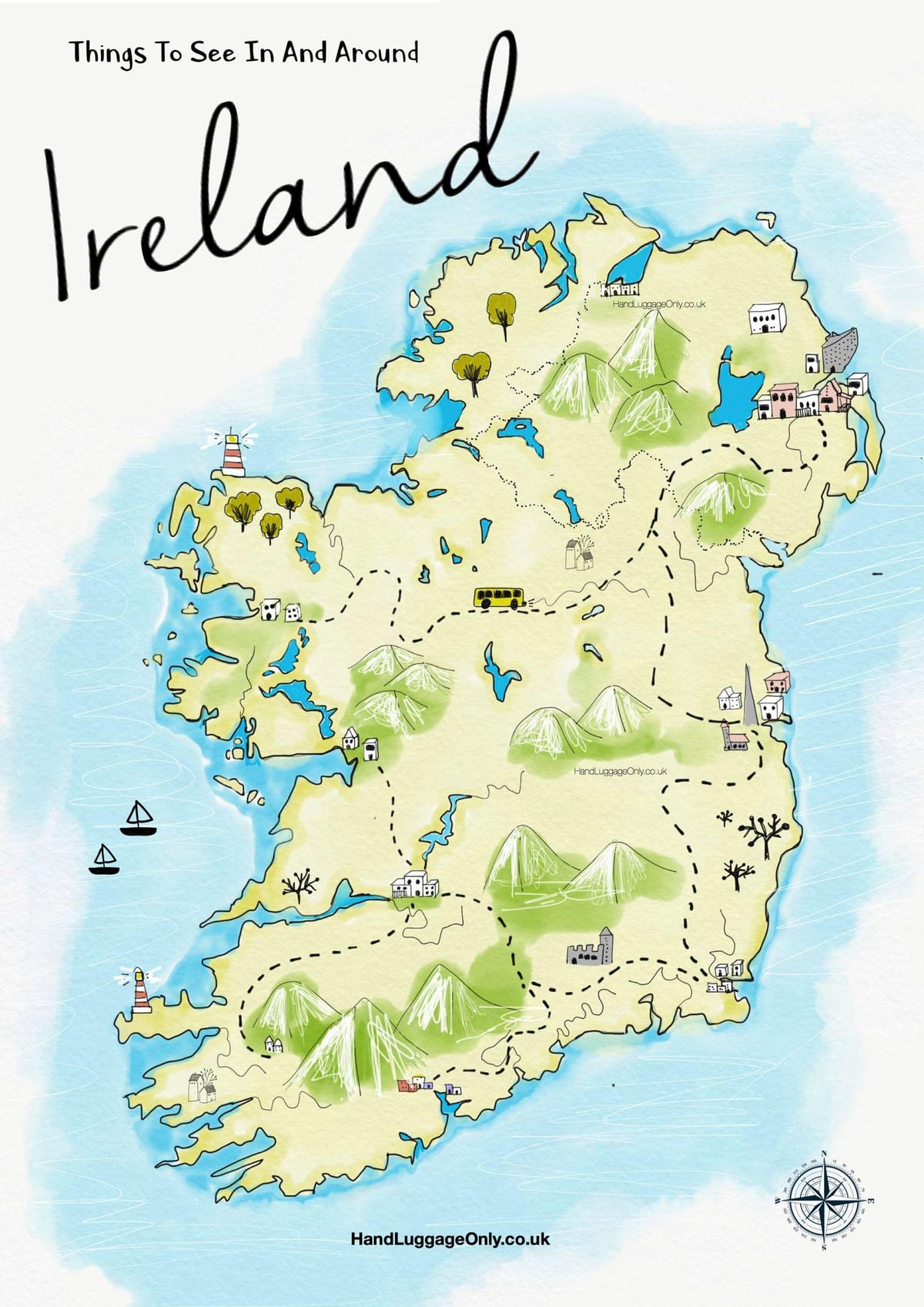 harta e vendeve për të vizituar në irlandë