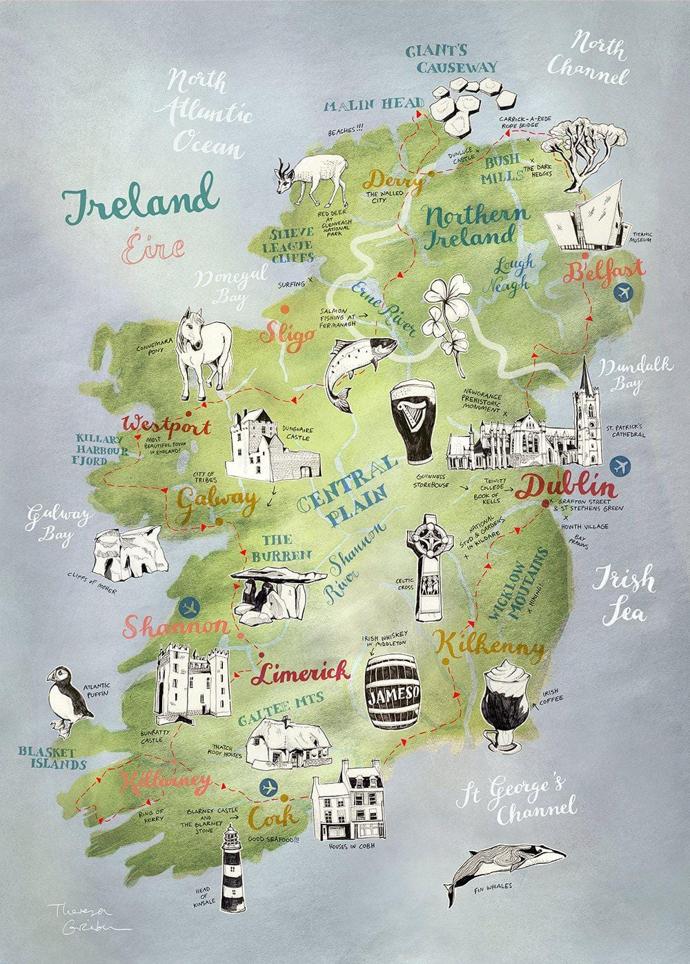 harta e hartës së irlandës poster
