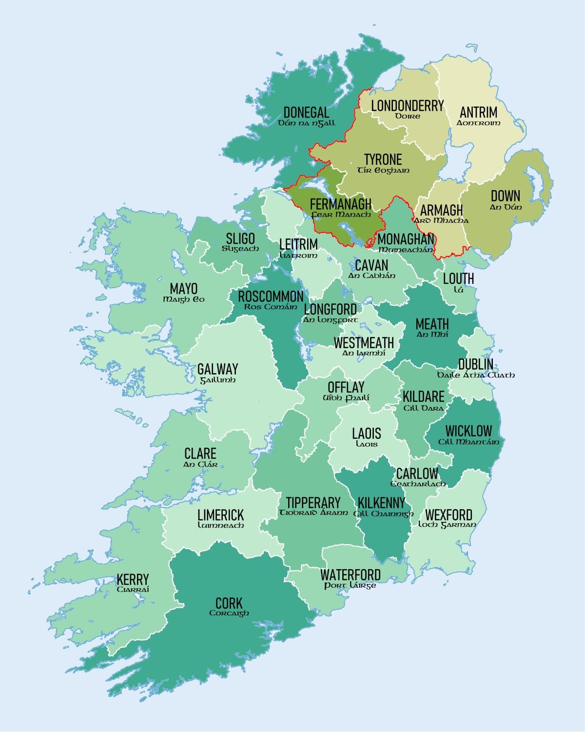 harta e irelands qarqe