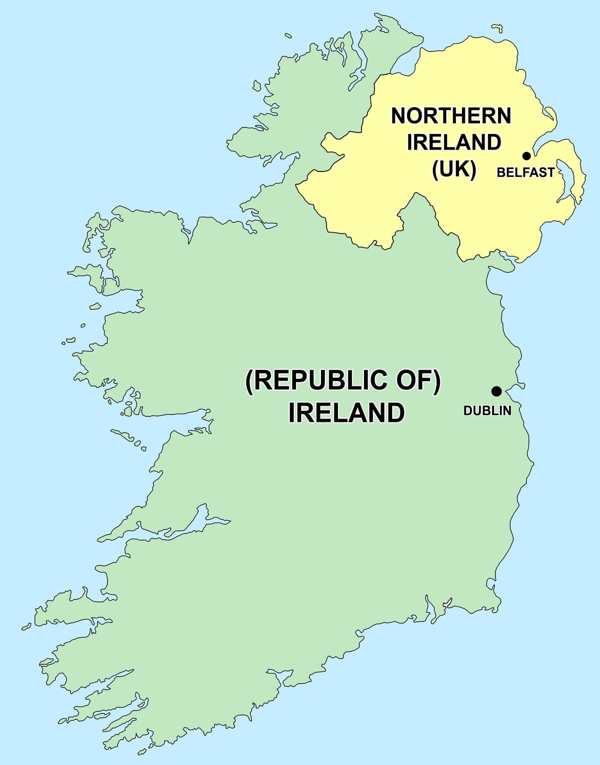 harta e irlandës veriore dhe të republikës së irlandës
