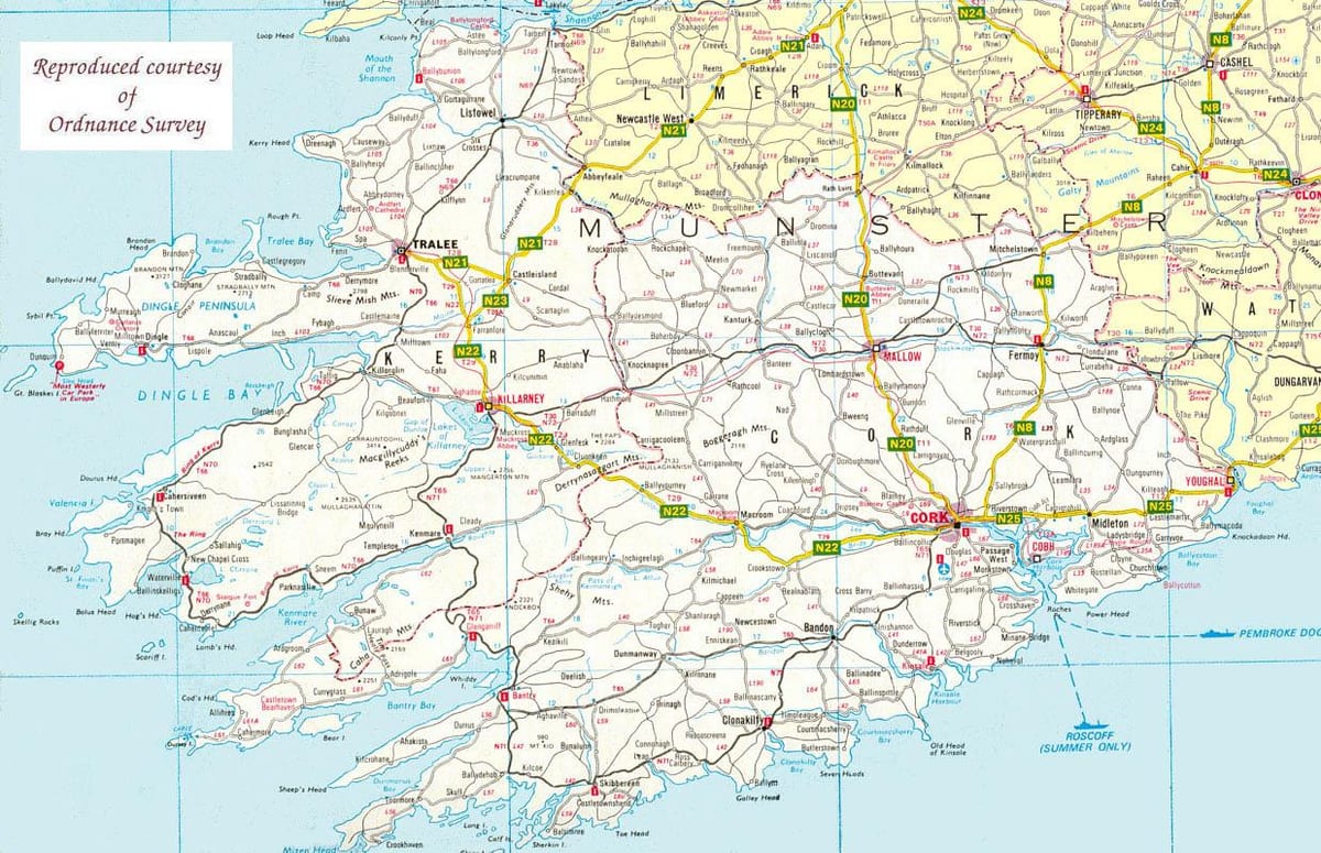 harta e harta e veri-perëndim irlandë