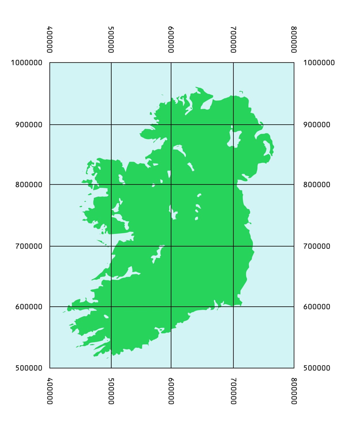 harta e koordinon irlandë