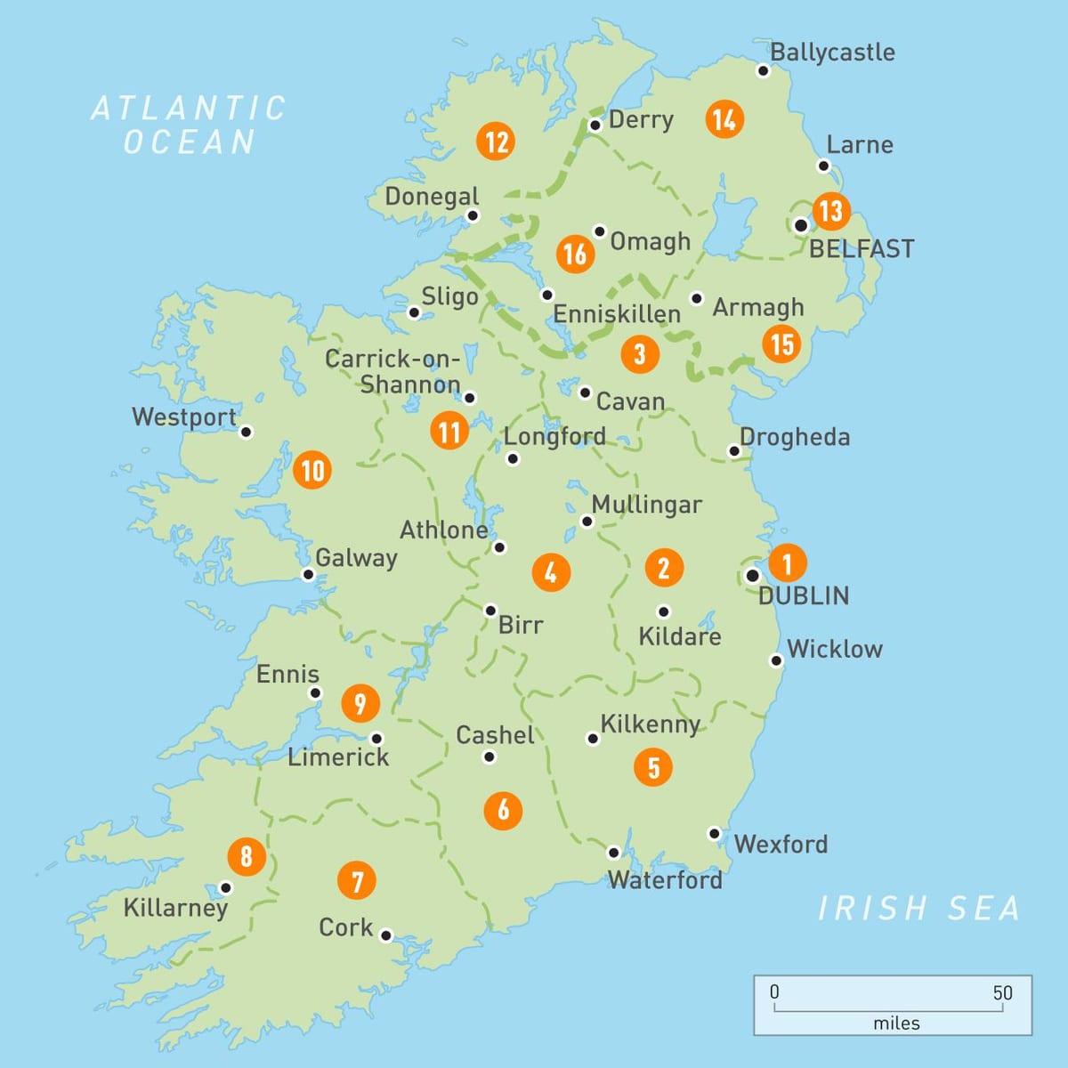 irlanda në hartë