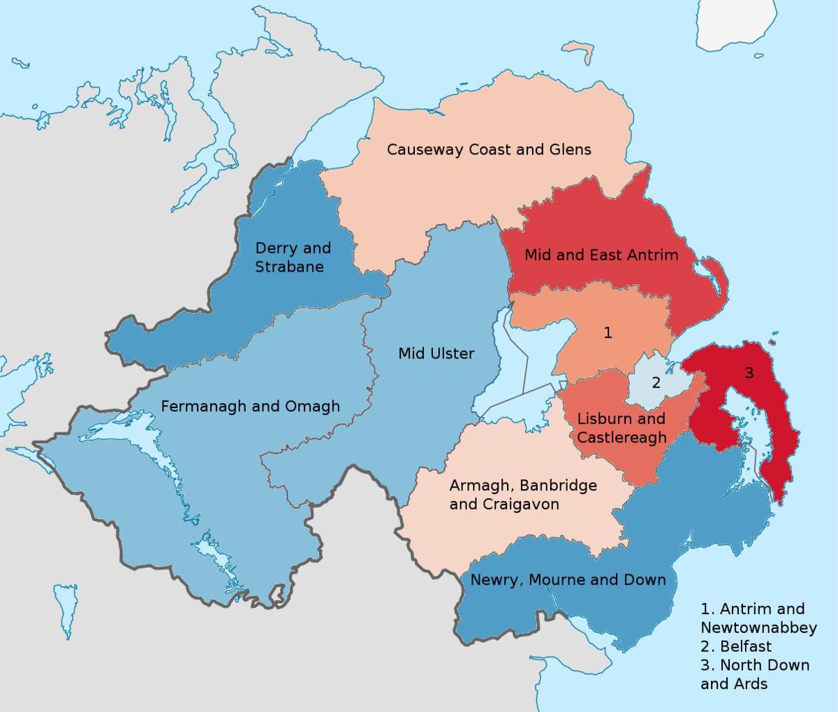 irlanda e veriut në një hartë