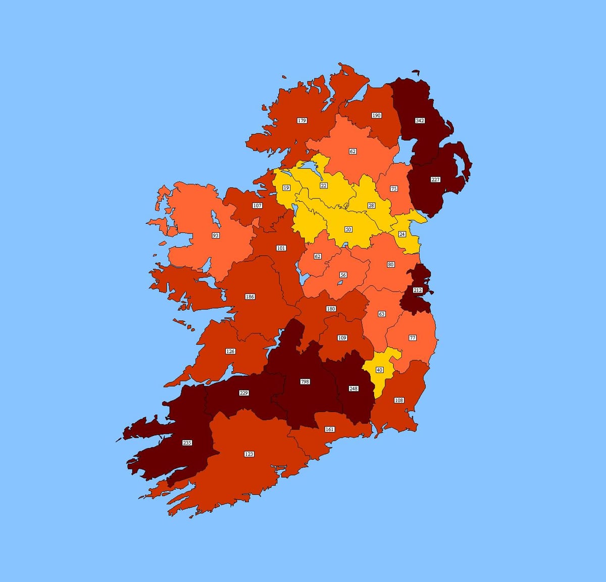 harta e irlandës kodi postar