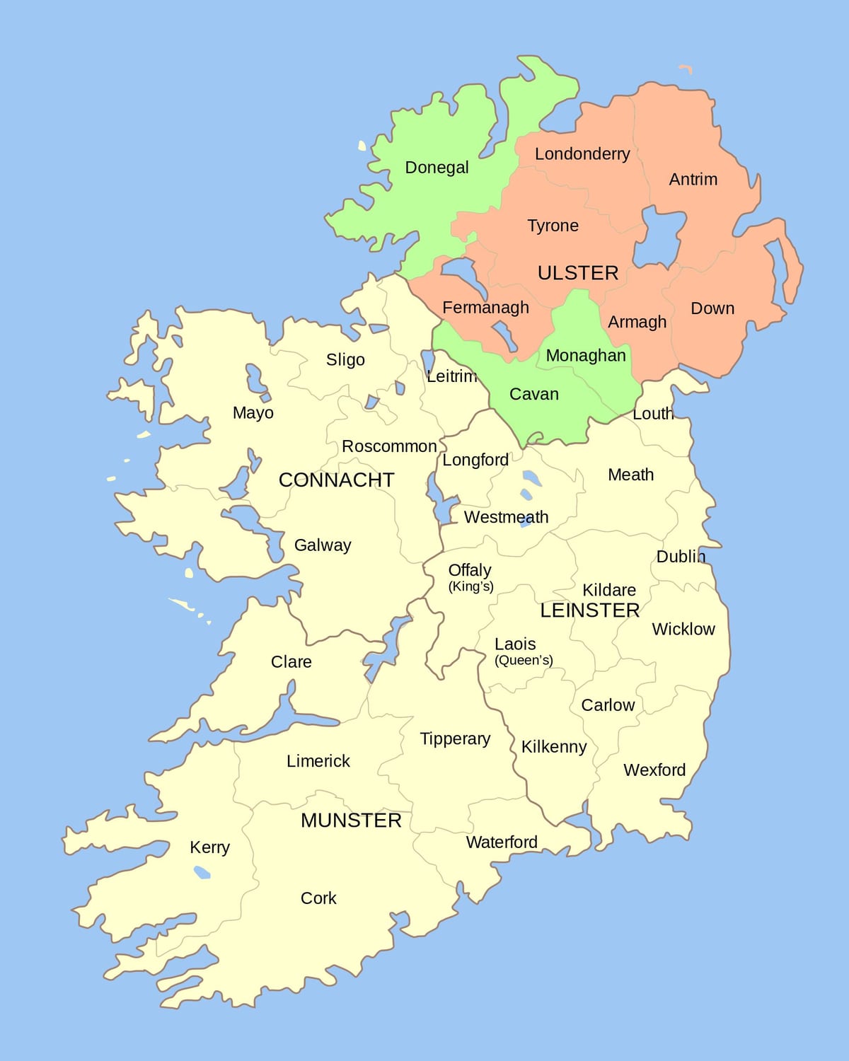 harta e irlandës monumentet