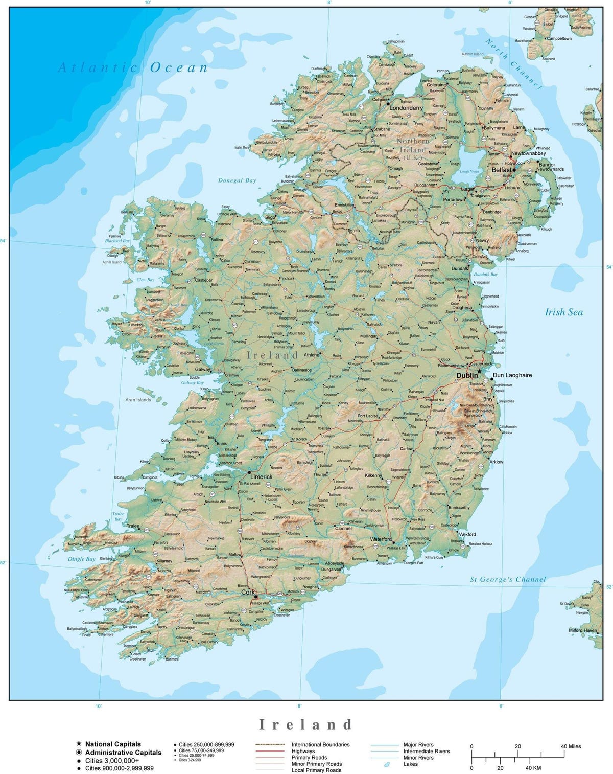 harta e irlandës terreni