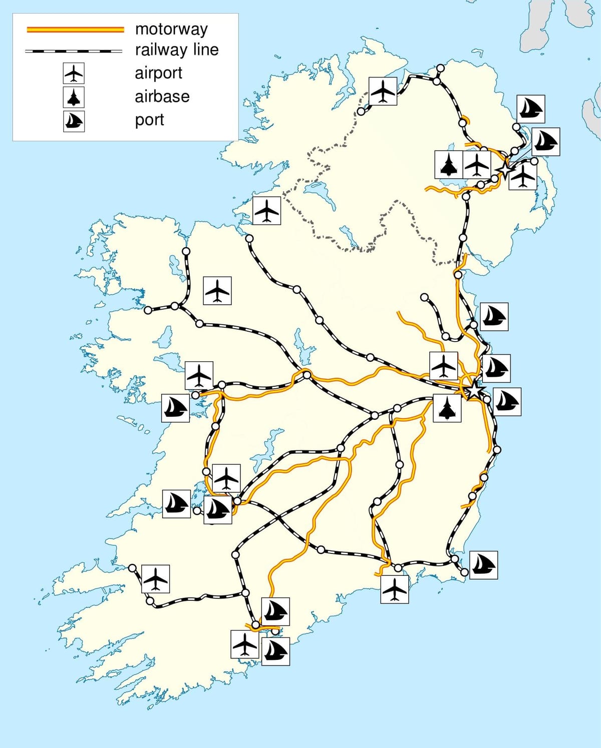 harta e irlandës transportit