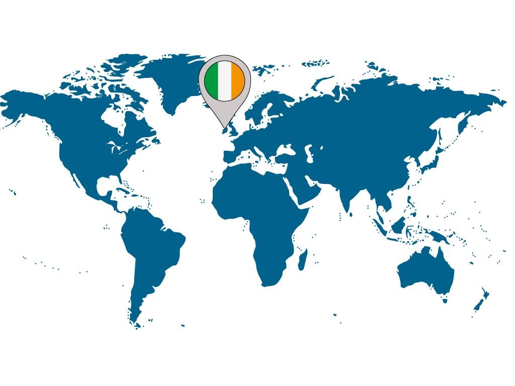 irlanda në hartën e botës