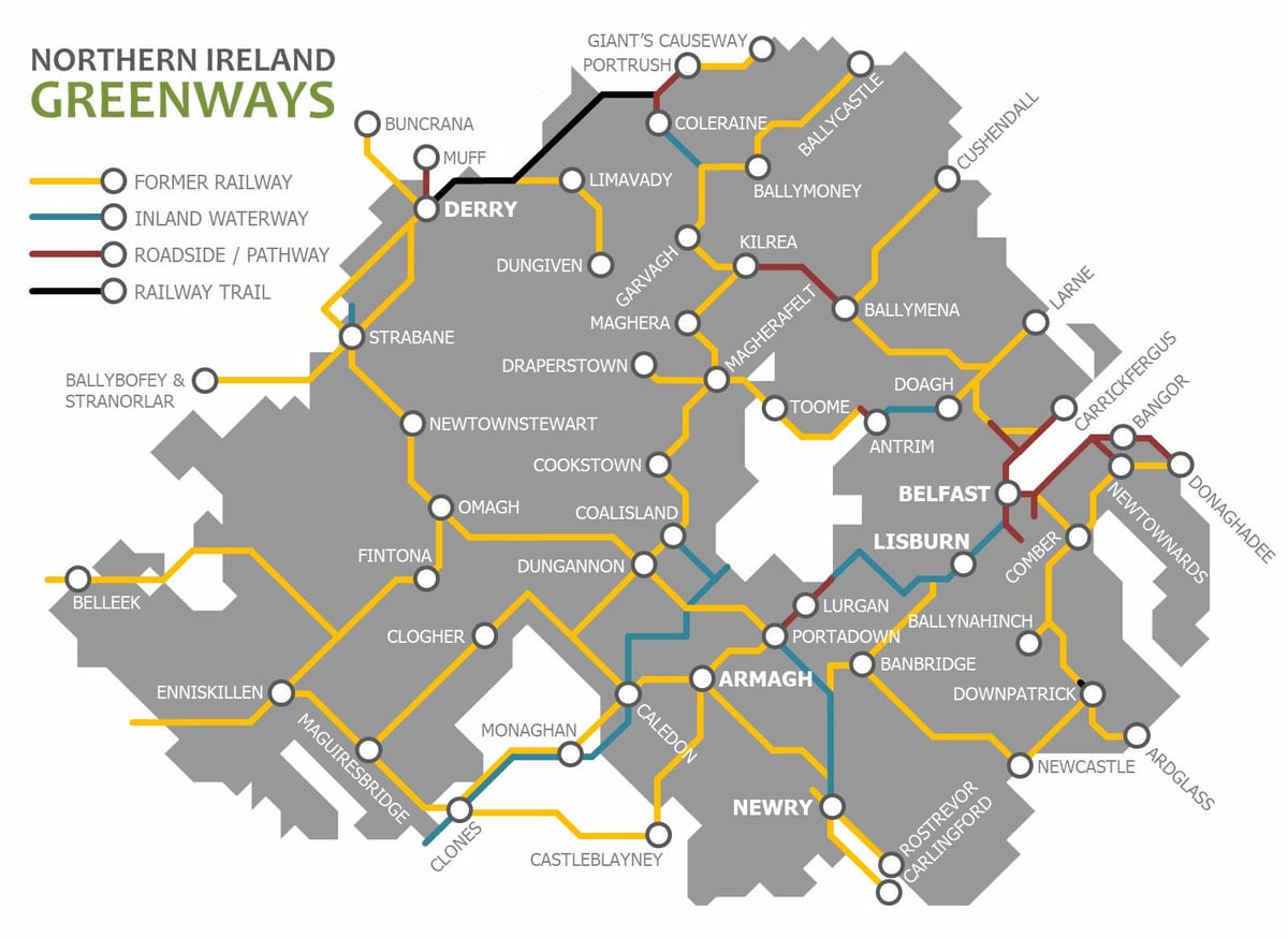 harta e irlandës veriore rrjetin hekurudhor