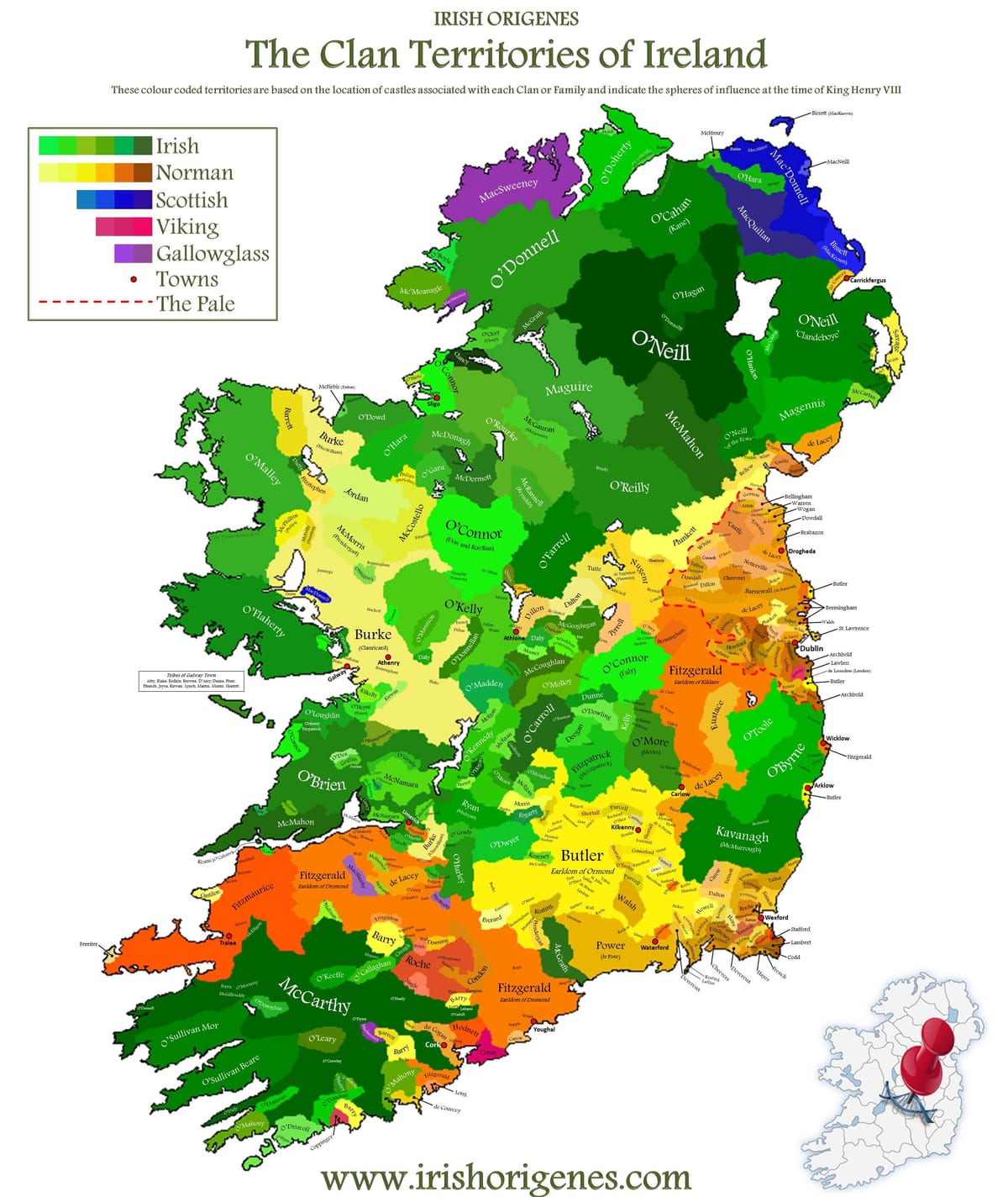 harta e klanit harta e irlandës