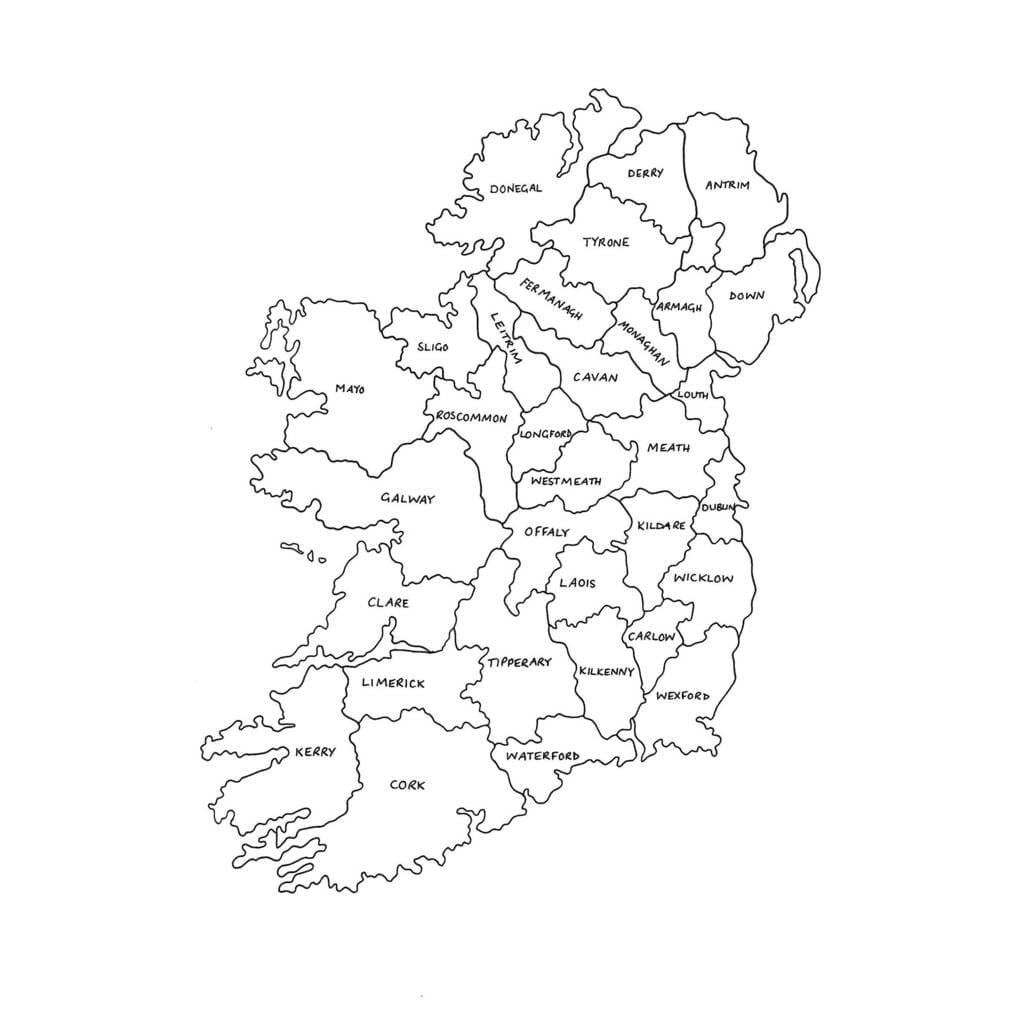 harta e konturave hartë irlandë