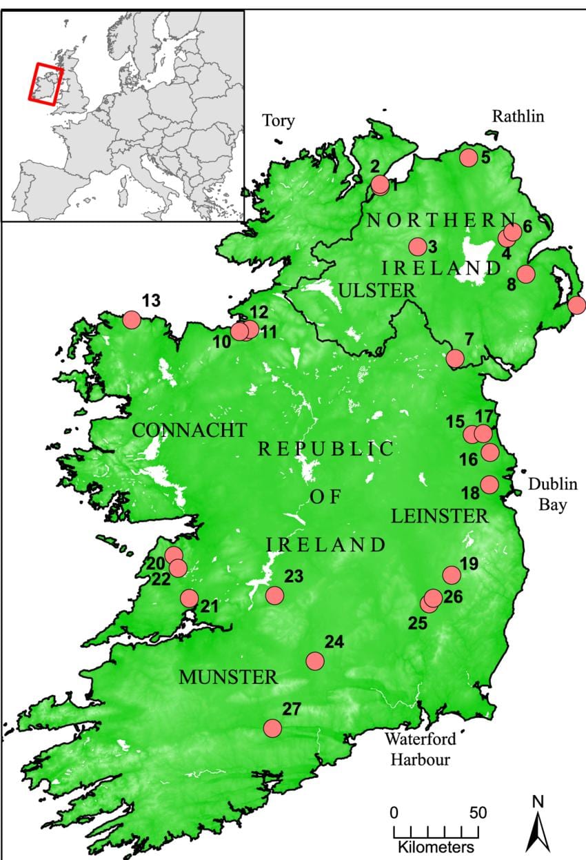harta e liqeneve të irlandës