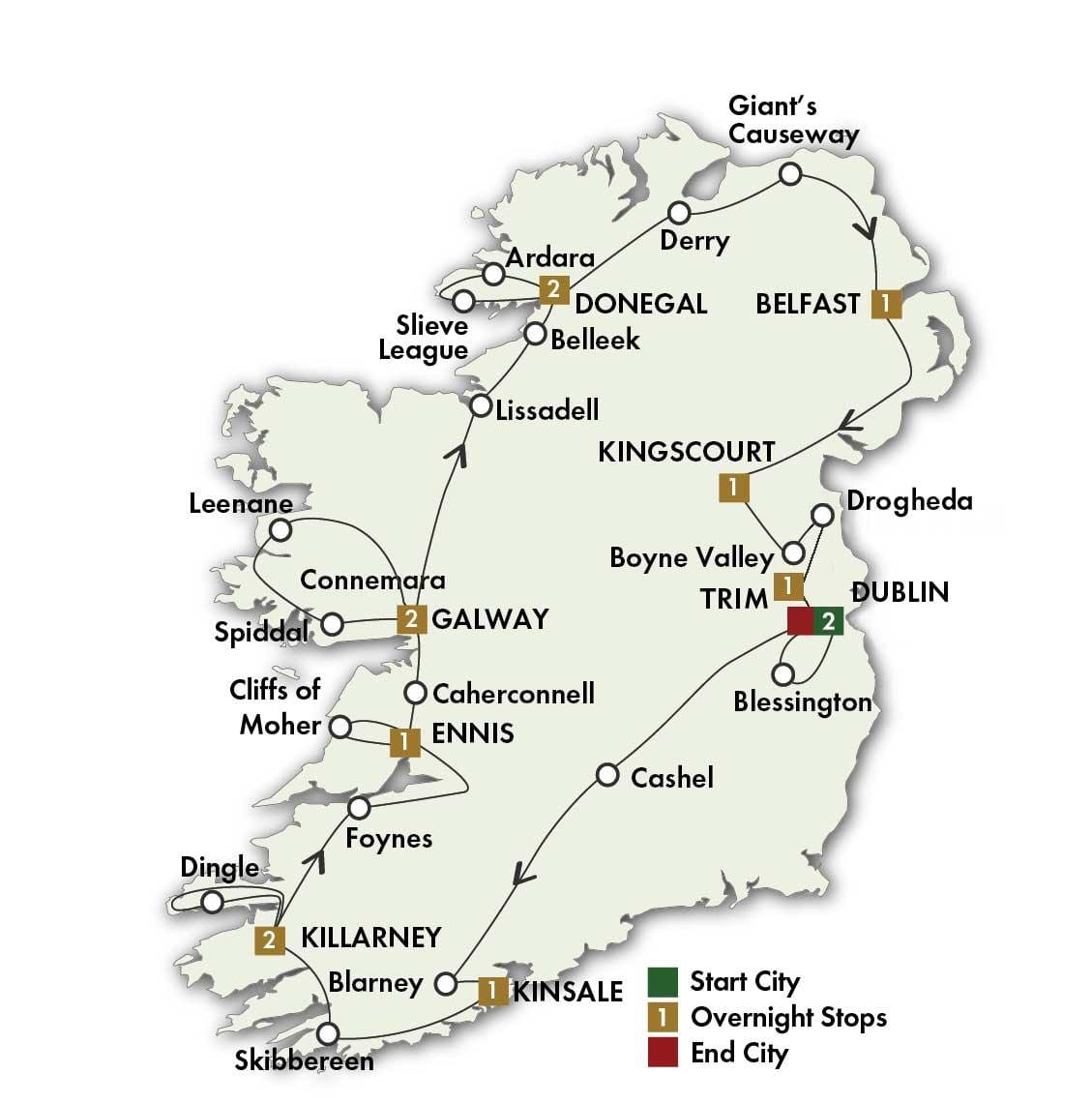 harta e mirë hartën e rrugës së irlandës