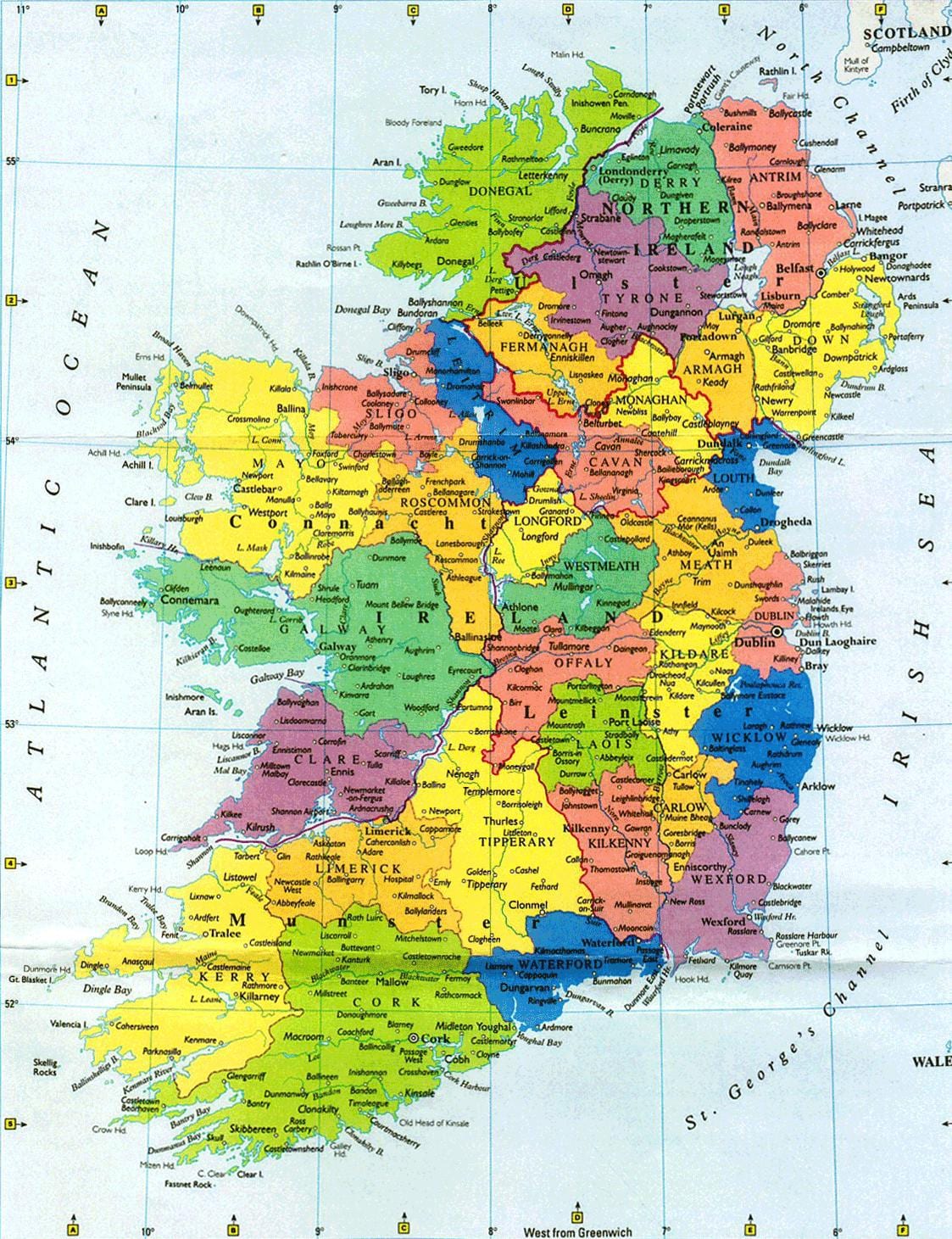 të mëdha muri hartën e irlandës