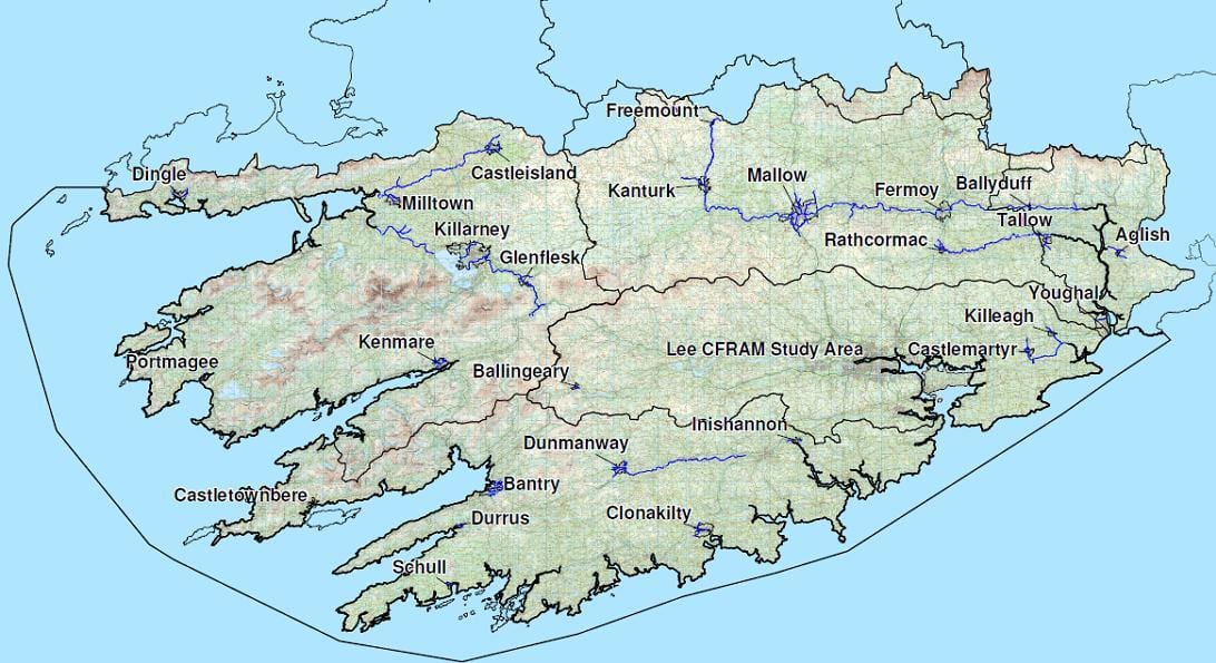 harte e detajuar e në jug-perëndim irlandë