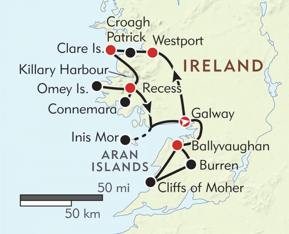 harta e bregut perëndimor të irlandës 