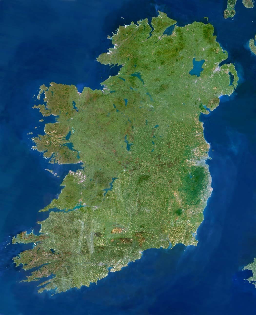 harta e satelitore harta e irlandës