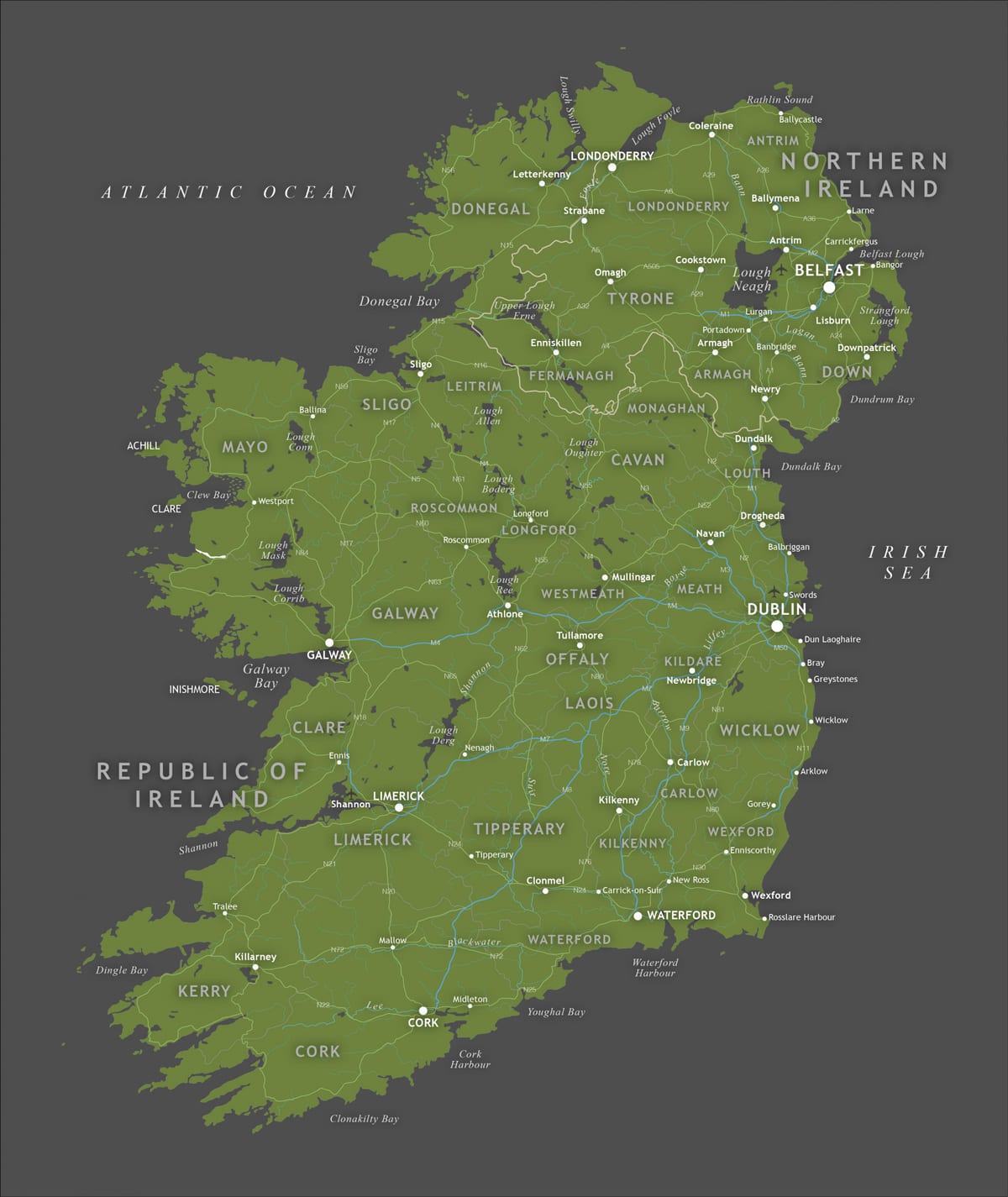 rep e irlandës hartë