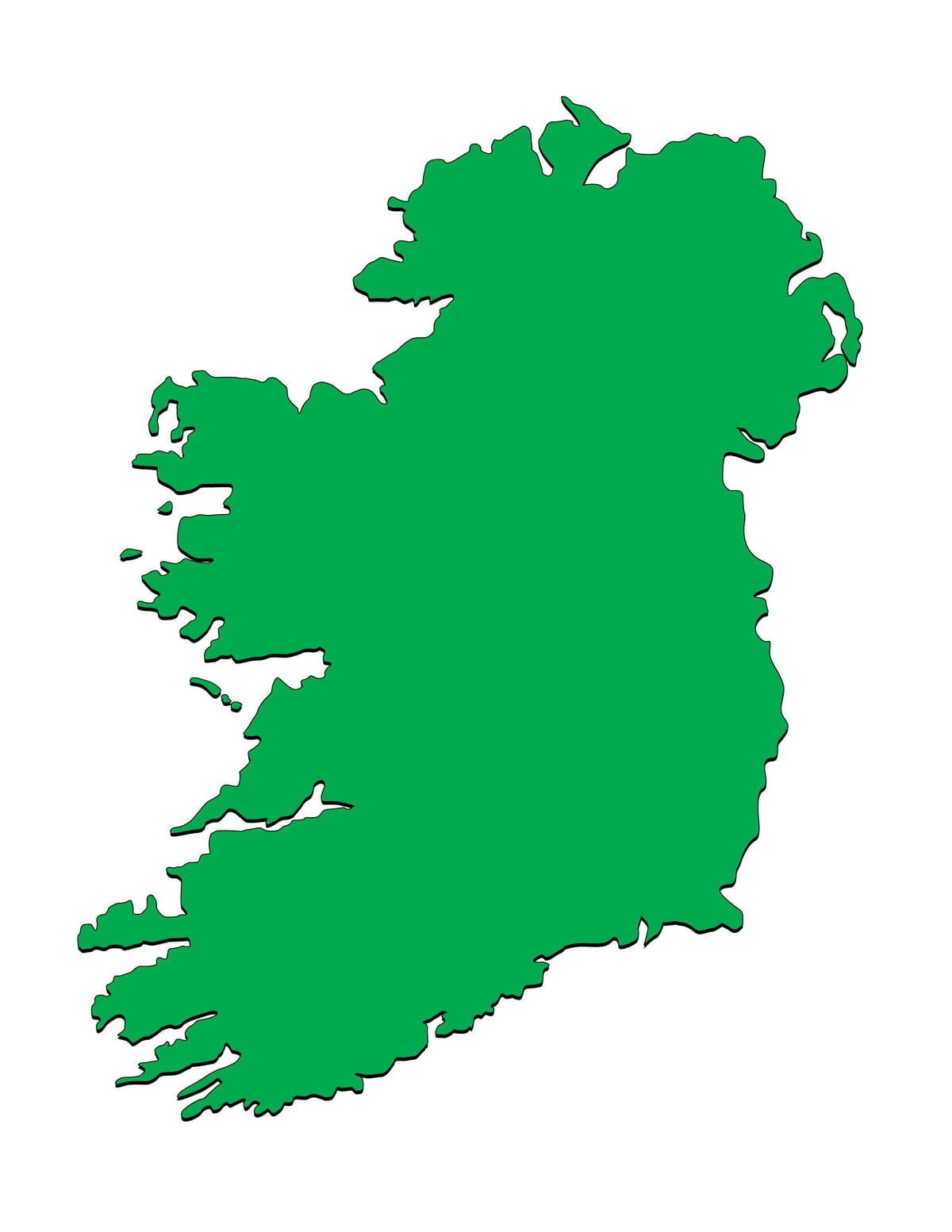 harta e irlandës template