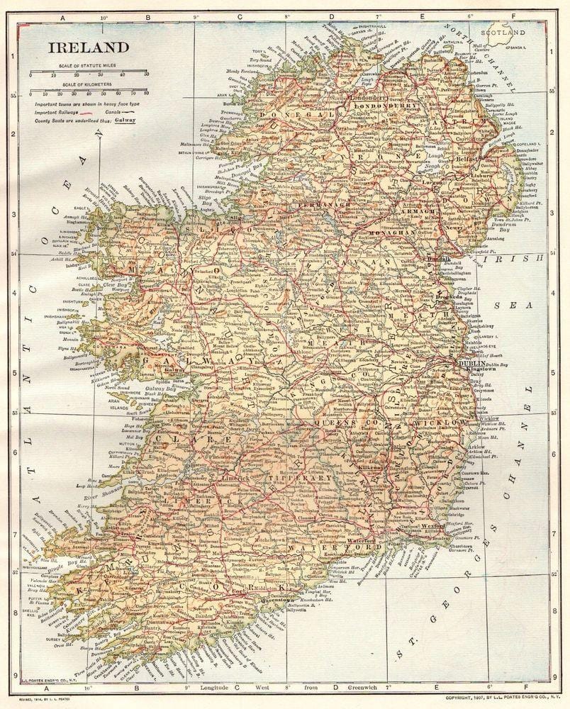 irlanda vintage hartë