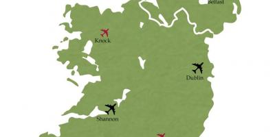 Aeroportet ndërkombëtare në irlandë hartë