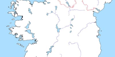 Harta e zbrazët harta e irlandës me lumenj