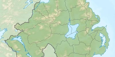 Hartë fizike harta e irlandës veriore