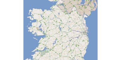 Harta e rrugës harta e perëndimore të irlandës