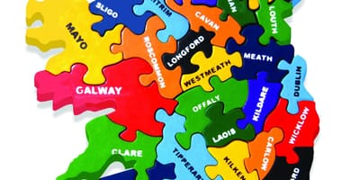 Harta e hartës së irlandës jigsaw