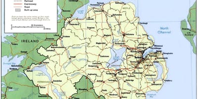 Irlanda veriore hartë qytetet