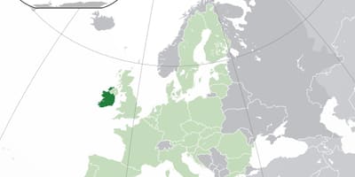 Irlanda hartë në hartë të botës