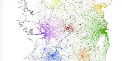 Irlanda dendësia e popullsisë map