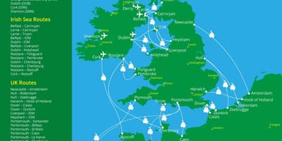 Harta e trageteve vendkalimet në irlandë