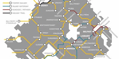 Irlanda veriore tren hartë