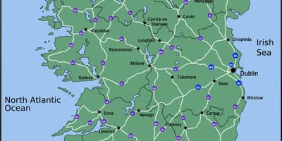 Harta e makinës harta e irlandës në distancë