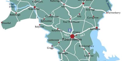 Harta e qarkut roscommon irlandë